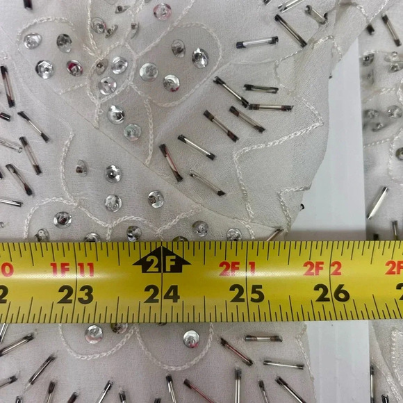 🤍”Gunit Fashions” Vintage White Beaded Tunic w/ “Snowflake” Pattern Size 2X 🩶 - Picture 14 of 17